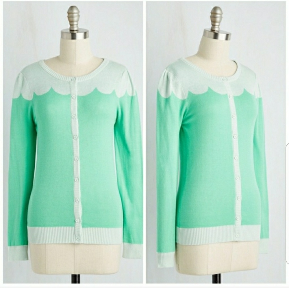 ModCloth mint toned cardigan Pinup